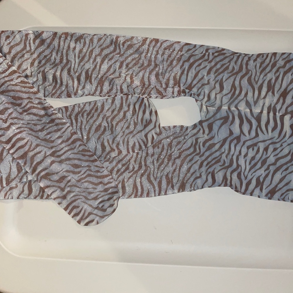 Sparkly zebra print tights